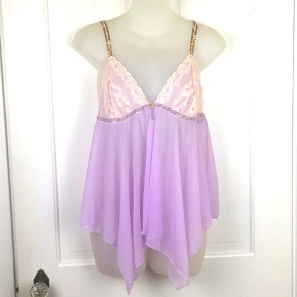 Victoria’s Secret Babydoll Nighty Fairy Whimsical teddy size L Feminine Flowy - Picture 1 of 6